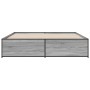 Estructura cama madera ingeniería metal gris Sonoma 180x200 cm de vidaXL, Camas y somieres - Ref: Foro24-3279875, Precio: 151...