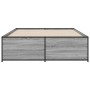 Estructura cama madera ingeniería metal gris Sonoma 135x190 cm de vidaXL, Camas y somieres - Ref: Foro24-3279905, Precio: 133...