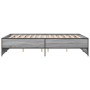 Estructura cama madera ingeniería metal gris Sonoma 135x190 cm de vidaXL, Camas y somieres - Ref: Foro24-3279905, Precio: 133...