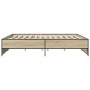 Estructura cama madera ingeniería metal roble Sonoma 200x200 cm de vidaXL, Camas y somieres - Ref: Foro24-3279868, Precio: 14...