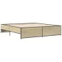 Bettgestell aus Sonoma-Eiche-Metallwerkstoff, 200 x 200 cm von vidaXL, Betten und Lattenroste - Ref: Foro24-3279868, Preis: 1...