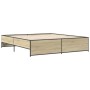 Estructura cama madera ingeniería metal roble Sonoma 200x200 cm de vidaXL, Camas y somieres - Ref: Foro24-3279868, Precio: 14...