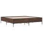 Estructura cama madera ingeniería metal marrón roble 180x200 cm de vidaXL, Camas y somieres - Ref: Foro24-3279786, Precio: 15...