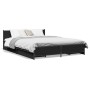 Cama con cajones madera de ingeniería negro 135x190 cm de vidaXL, Camas y somieres - Ref: Foro24-3279947, Precio: 172,82 €, D...