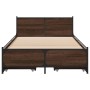 Oak brown engineered wood bed with drawers 100x200 cm by vidaXL, Beds and slatted bases - Ref: Foro24-3279966, Price: 152,54 ...