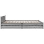 Cama con cajones madera ingeniería gris Sonoma 140x190 cm de vidaXL, Camas y somieres - Ref: Foro24-3279945, Precio: 176,99 €...