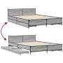 Cama con cajones madera ingeniería gris Sonoma 140x190 cm de vidaXL, Camas y somieres - Ref: Foro24-3279945, Precio: 176,99 €...