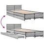 Cama con cajones madera ingeniería gris Sonoma 90x200 cm de vidaXL, Camas y somieres - Ref: Foro24-3279970, Precio: 150,32 €,...