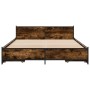 Smoked oak engineered wood bed with drawers 160x200 cm by vidaXL, Beds and slatted bases - Ref: Foro24-3279924, Price: 246,42...