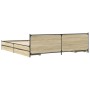 Cama con cajones madera ingeniería roble Sonoma 180x200 cm de vidaXL, Camas y somieres - Ref: Foro24-3279918, Precio: 186,99 ...