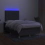 Box spring bed with mattress and LED dark brown fabric 120x190 cm by vidaXL, Beds and slatted bases - Ref: Foro24-3270261, Pr...