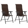 Folding garden chairs 2 units brown synthetic rattan by vidaXL, Garden chairs - Ref: Foro24-4007138, Price: 143,94 €, Discoun...