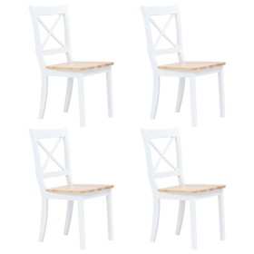 Dining chairs 4 units solid wood white rubber and light wood by vidaXL, dining chairs - Ref: Foro24-247359, Price: 299,04 €, ...