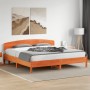 Bed frame with wax brown pine wood headboard 200x200 cm by vidaXL, Beds and slatted bases - Ref: Foro24-3207196, Price: 219,4...