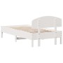 Estructura de cama con cabecero madera pino blanco 90x190 cm de vidaXL, Camas y somieres - Ref: Foro24-3207238, Precio: 141,0...