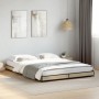 Sonoma oak metal engineered wood bed frame 140x200 cm by vidaXL, Beds and slatted bases - Ref: Foro24-845147, Price: 99,39 €,...