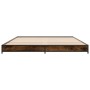 Engineered wood bed frame metal smoked oak 120x200cm by vidaXL, Beds and slatted bases - Ref: Foro24-845153, Price: 83,50 €, ...