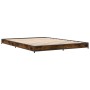 Estructura cama madera ingeniería metal roble ahumado 140x190cm de vidaXL, Camas y somieres - Ref: Foro24-845158, Precio: 93,...