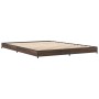 Estructura cama madera ingeniería metal marrón roble 150x200 cm de vidaXL, Camas y somieres - Ref: Foro24-845145, Precio: 94,...