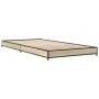 Estructura cama madera ingeniería metal roble Sonoma 100x200 cm de vidaXL, Camas y somieres - Ref: Foro24-845172, Precio: 67,...