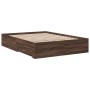 Oak brown engineered wood bed with drawers 135x190 cm by vidaXL, Beds and slatted bases - Ref: Foro24-3280411, Price: 185,70 ...