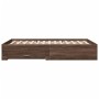 Cama con cajones madera de ingeniería marrón roble 120x190 cm de vidaXL, Camas y somieres - Ref: Foro24-3280418, Precio: 178,...