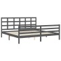 Double bed frame with gray solid wood headboard by vidaXL, Beds and slatted bases - Ref: Foro24-3194003, Price: 183,27 €, Dis...