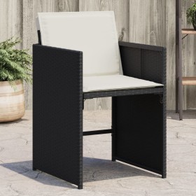 Garden chairs with cushions 4 units black synthetic rattan by vidaXL, Garden chairs - Ref: Foro24-4007455, Price: 193,99 €, D...