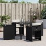 Garden chairs with cushions 4 units black synthetic rattan by vidaXL, Garden chairs - Ref: Foro24-4007455, Price: 193,22 €, D...