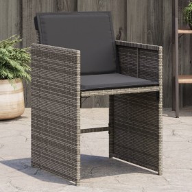 Gartensessel mit Kissen 4 Einheiten graues synthetisches Rattan von vidaXL, Gartenstühle - Ref: Foro24-4007457, Preis: 198,99...