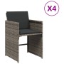 Garden armchairs with cushions 4 units gray synthetic rattan by vidaXL, Garden chairs - Ref: Foro24-4007457, Price: 199,20 €,...