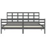 Double bed frame with gray solid wood headboard by vidaXL, Beds and slatted bases - Ref: Foro24-3194003, Price: 183,27 €, Dis...