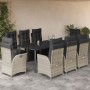 Garden dining set 9 pieces with light gray synthetic rattan cushions by vidaXL, Garden sets - Ref: Foro24-3213475, Price: 1,0...