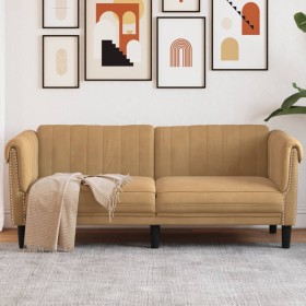 Brown velvet 2-seater sofa by vidaXL, Sofas - Ref: Foro24-372584, Price: 293,47 €, Discount: %