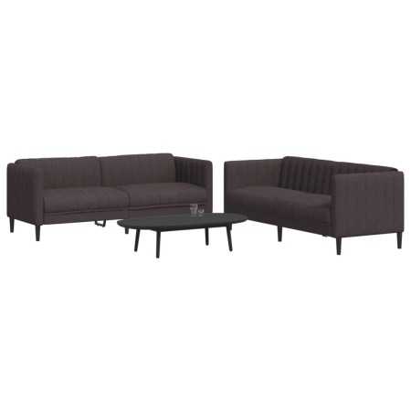 2-teilige Sofagarnitur aus dunkelbraunem Stoff von vidaXL, Sofas - Ref: Foro24-3209241, Preis: 552,99 €, Rabatt: %