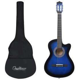 Set de guitarra clásica occidental 12 pzas 6 cuerdas azul 38" de vidaXL, Guitarras - Ref: Foro24-70135, Precio: 92,58 €, Desc...