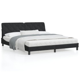 Bed frame with black velvet headboard 180x200 cm by vidaXL, Beds and slatted bases - Ref: Foro24-3207937, Price: 251,92 €, Di...