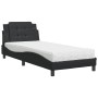 Cama con colchón cuero sintético negro 90x190 cm de vidaXL, Camas y somieres - Ref: Foro24-3208831, Precio: 252,99 €, Descuen...