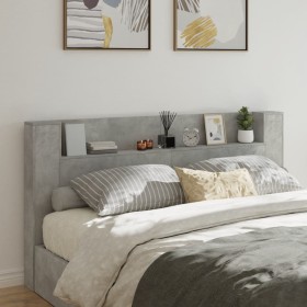 Concrete gray LED bed headboard 200x16.5x103.5 cm by vidaXL, Headboards and footboards - Ref: Foro24-839269, Price: 103,99 €,...