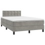 Cama box spring con colchón terciopelo gris claro 120x190 cm de vidaXL, Camas y somieres - Ref: Foro24-3269861, Precio: 367,2...