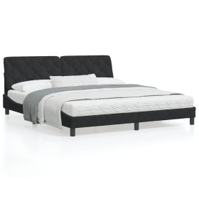 Bed frame with black velvet headboard 180x200 cm by vidaXL, Beds and slatted bases - Ref: Foro24-3208253, Price: 251,92 €, Di...