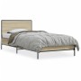 Estructura cama madera ingeniería metal roble Sonoma 90x200 cm de vidaXL, Camas y somieres - Ref: Foro24-845518, Precio: 104,...