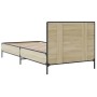 Estructura cama madera ingeniería metal roble Sonoma 90x200 cm de vidaXL, Camas y somieres - Ref: Foro24-845518, Precio: 104,...