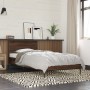 Engineered wood metal bed frame oak brown 90x190 cm by vidaXL, Beds and slatted bases - Ref: Foro24-845566, Price: 105,16 €, ...