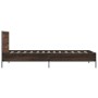 Engineered wood metal bed frame oak brown 90x190 cm by vidaXL, Beds and slatted bases - Ref: Foro24-845566, Price: 105,16 €, ...