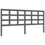 Double bed frame with gray solid wood headboard by vidaXL, Beds and slatted bases - Ref: Foro24-3194003, Price: 183,27 €, Dis...