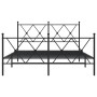 Black metal headboard and footboard bed frame 140x190 cm by vidaXL, Beds and slatted bases - Ref: Foro24-376520, Price: 123,3...