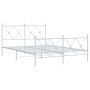 Estructura cama metal cabecero y estribo blanco 140x190 cm de vidaXL, Camas y somieres - Ref: Foro24-376569, Precio: 123,30 €...