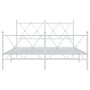 Estructura cama metal cabecero y estribo blanco 140x190 cm de vidaXL, Camas y somieres - Ref: Foro24-376569, Precio: 123,30 €...