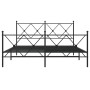 Black metal headboard and footboard bed frame 150x200 cm by vidaXL, Beds and slatted bases - Ref: Foro24-376522, Price: 127,8...